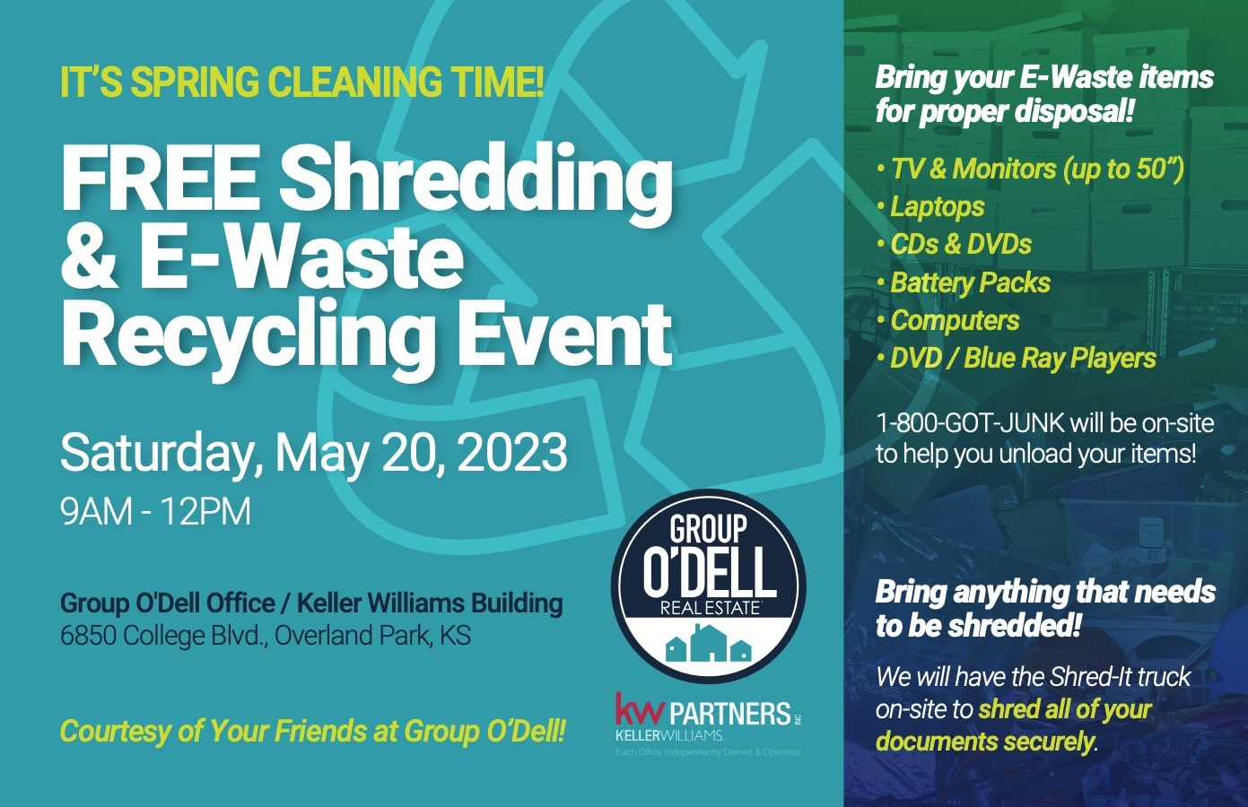 Free Shredding & EWaste Recycling Event Group O'Dell